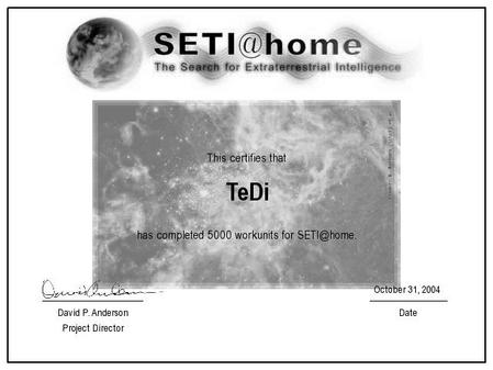 seti-5000.jpg - 31.10.2004: SETI 5000 Pakete abgeschlossen