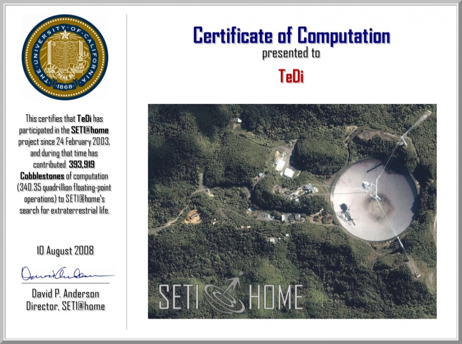 SETI Zertifikat 08.2008 - 